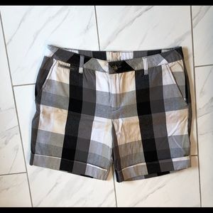 Cute Black/White/Yellow plaid shorts for summer!